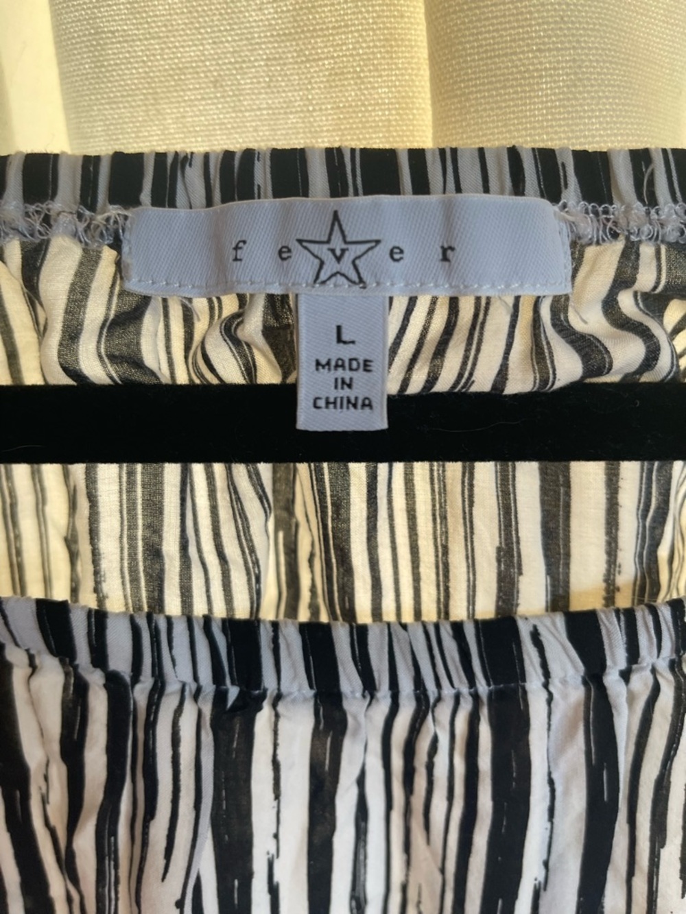 Fever Black and White Striped Ruffle Sleeve Blouse - Picture 3 of 5